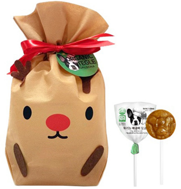 떼르드글라스 유기농 인증 떼글이 달고나 크리스마스 쁘띠루돌프 세트, 1세트, 180g