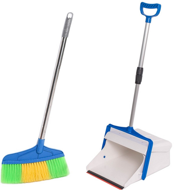 크린메이트 스텐 롱타이탄비 + 2단 자동 쓰레받기 세트, 혼합색상, 1세트