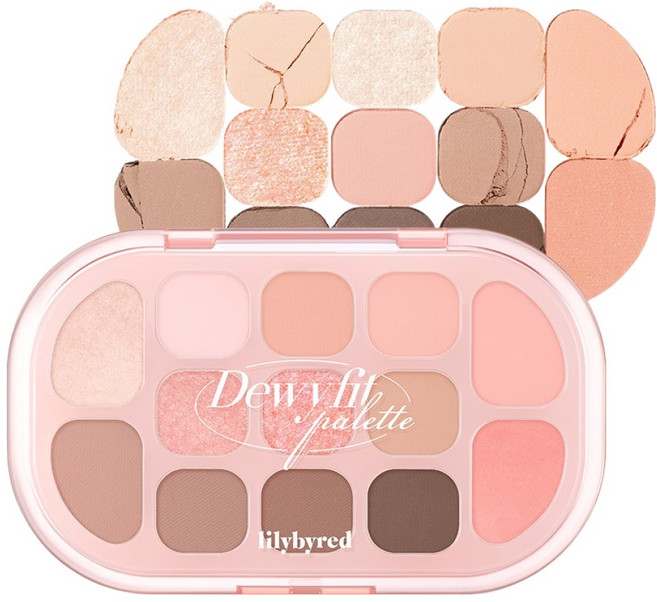 lilybyred Dewy Fit 眼影盤, 1個, 01 蜜桃奶油