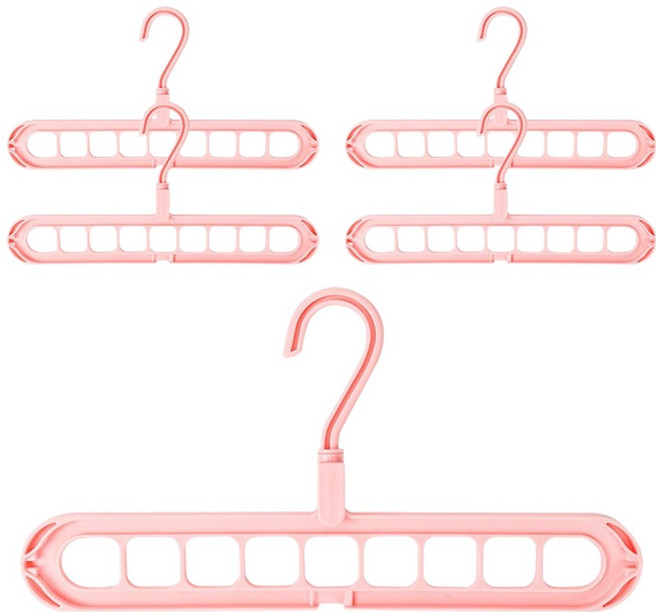 마켓플랜 9구 다용도 무빙 옷걸이, 핑크, 5개