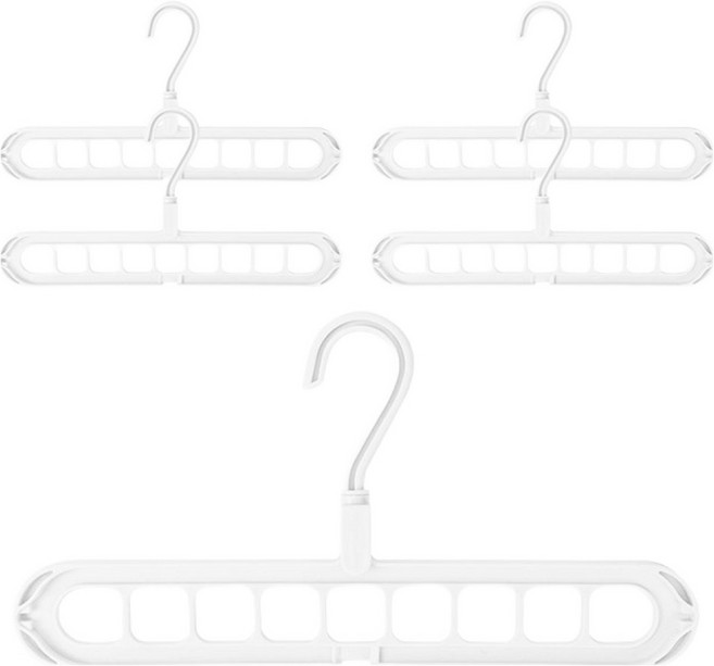마켓플랜 9구 다용도 무빙 옷걸이, 화이트, 5개