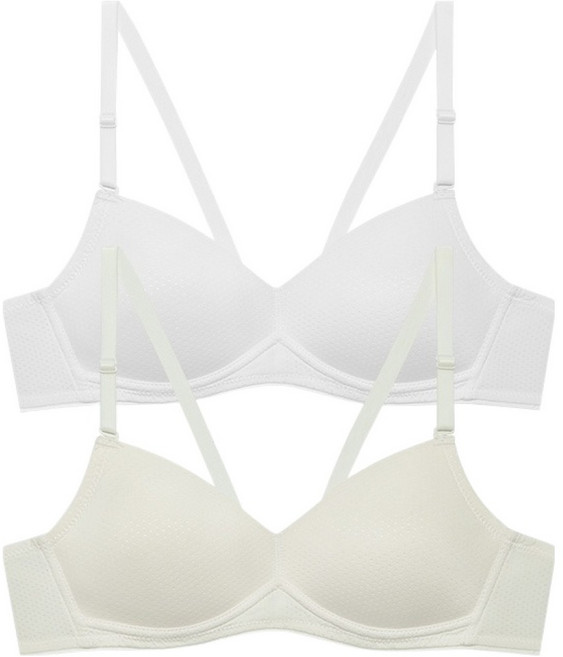 수아팜 주니어 2.5단계 에어로쿨 메쉬 학생 브라 2종 세트