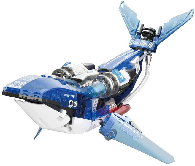 해양로봇 자어언트고래 미니블럭 662888-4LI, 혼합색상, 1개