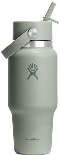 하이드로플라스크 24온즈 와이드 플렉스 스트로 트래블보틀, 아가베 그린, 1개, 709ml
