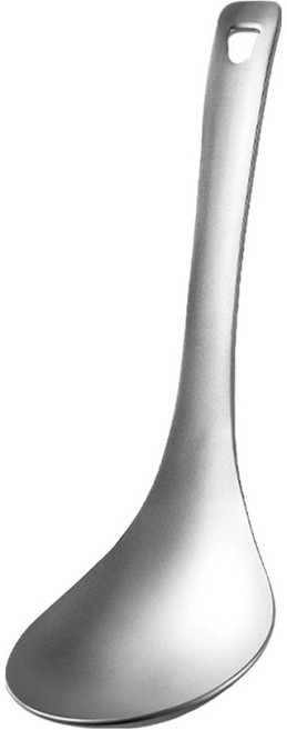TEMPEST 純鈦湯勺 磨砂寬柄湯勺, 1支, 鈦本色