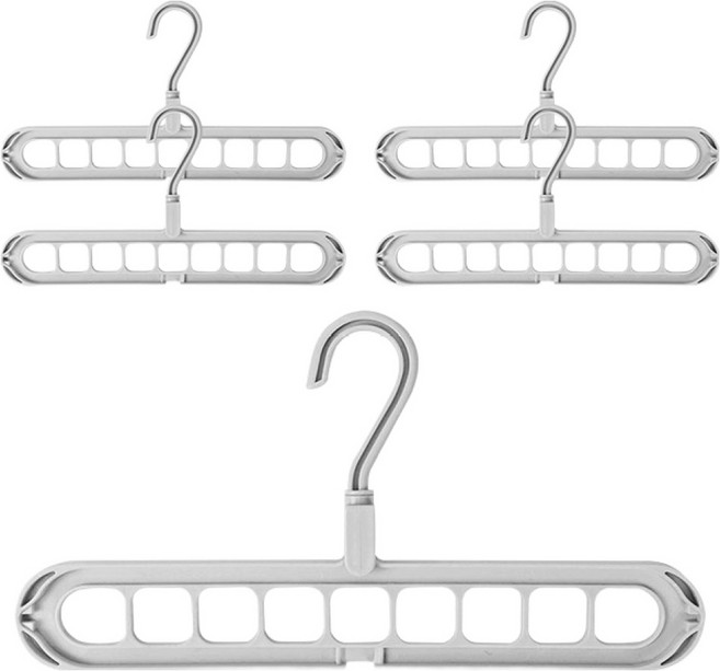 마켓플랜 9구 다용도 무빙 옷걸이, 그레이, 5개