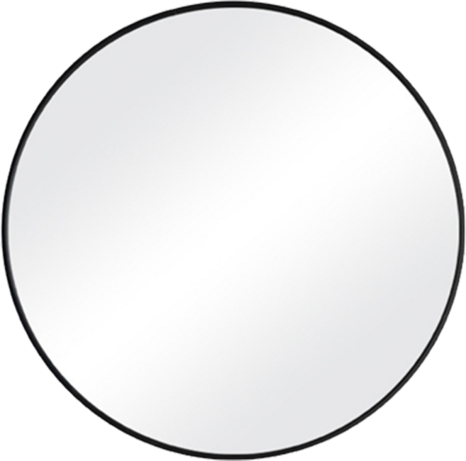 費歐家 北歐簡約太空鋁浴室圓鏡 40cm 黑色