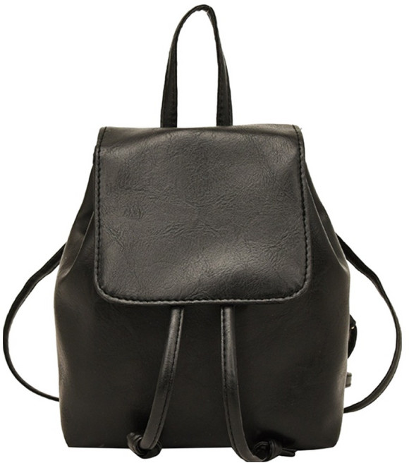 Silvers 女用皮革後背包 FS632, 黑色