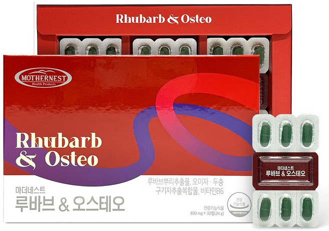 마더네스트 루바브 오스테오, 30정, 1개