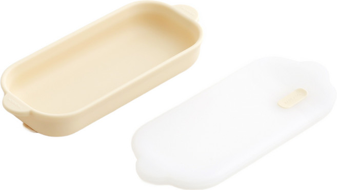 탁가온 123 실리콘 흡착 식기세트 1구, 옐로우, 식판 + 뚜껑, 1세트