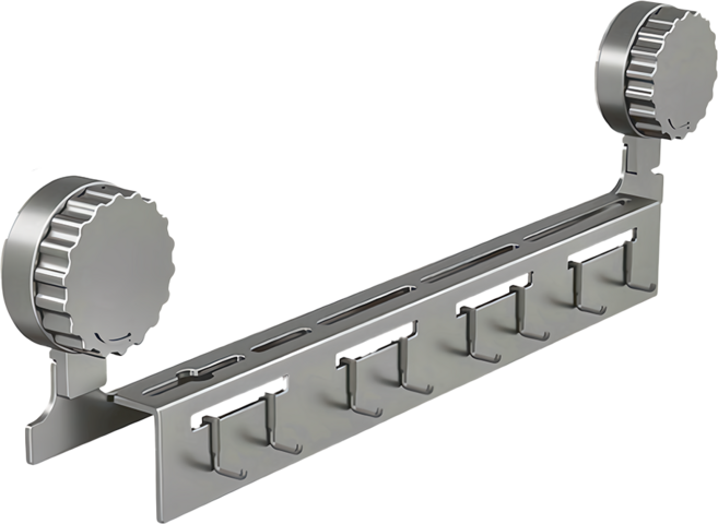 couselect 吸盤式廚房壁掛刀架 廚具置物架 鍋鏟 刀具瀝水架 廚房收納掛鈎 8鈎 50cm, 槍灰色, 1個