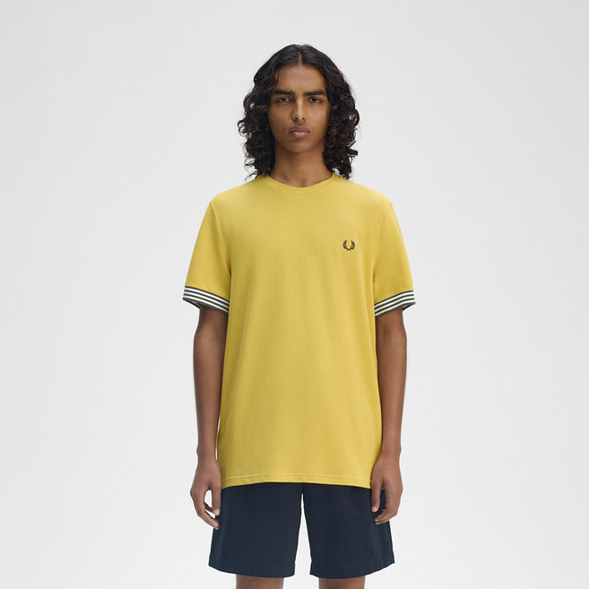 FRED PERRY 男款 M7707 條紋袖口短袖T恤