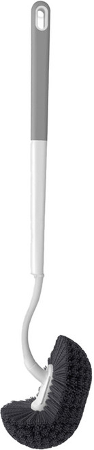 AHOYE 零死角瞬潔凹槽頑垢L型馬桶刷, 1支, 白色 + 灰色