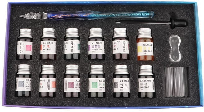 코히모 유리 만년필 16종 세트 5W0272, 캘리용1.5mm, 타입2