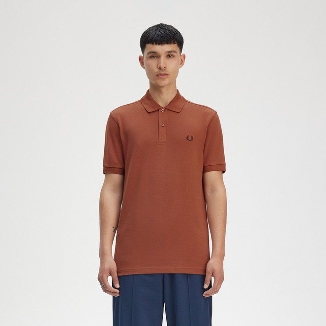 FRED PERRY 男女通用素色Polo短袖T恤 M6000, Cinnamon + C.roadbrick