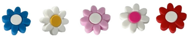 플로우코드 테니스 라켓 댐프너 플라워 5종 세트, 혼합색상, 1세트