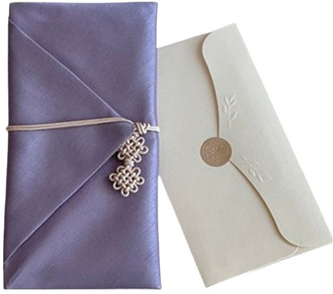 르미에 고급 용돈봉투 + 보자기 + 스티커 세트, 라벤더, 1세트