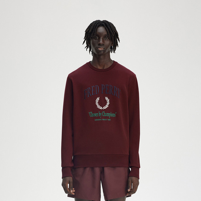 FRED PERRY 男款 Embro Champion 大學T M9891