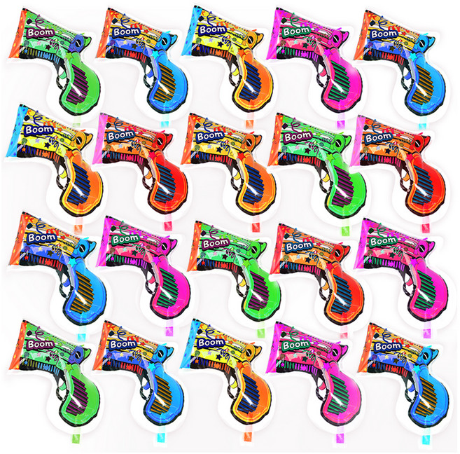 비에이비오 권총 컨페티 폭죽건 은박 꽃가루 총 20p 세트, 혼합색상, 1세트