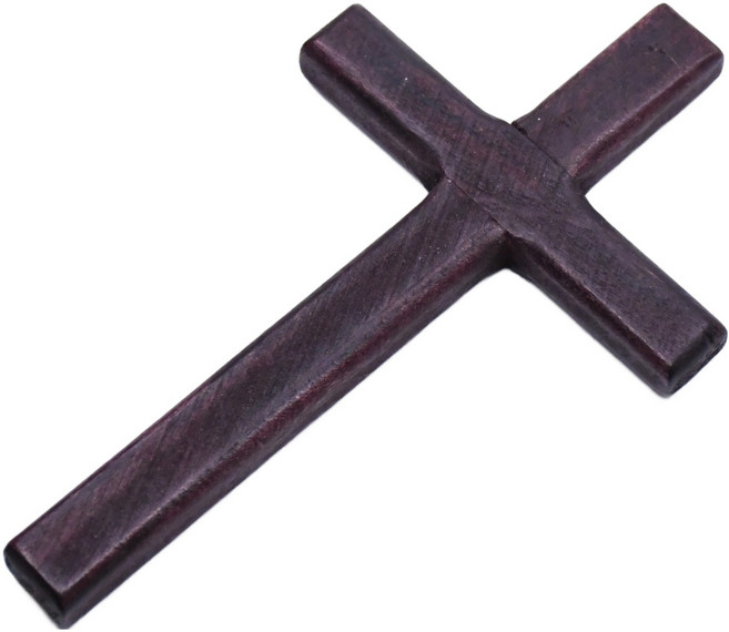 캐시리치 기도 전용 미니 원목 십자가 7 x 12 cm, 버건디와인, 1개