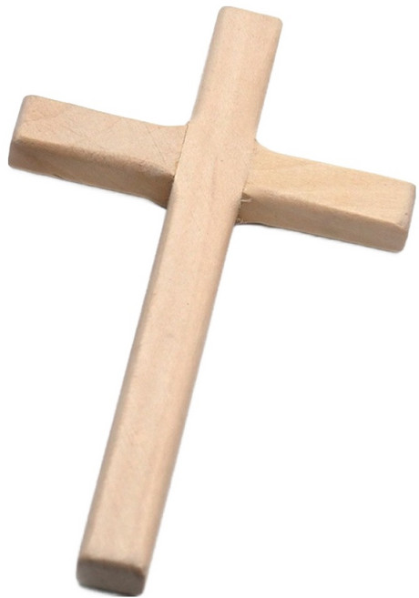 캐시리치 기도 전용 미니 원목 십자가 7 x 12 cm, 베이지, 1개