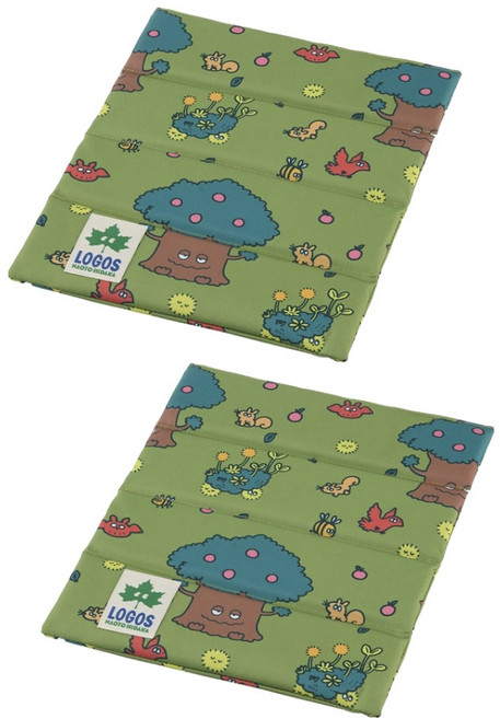 로고스 4폴딩 멀티 쿠션 시트 프렌즈 등산방석 2p, 그린