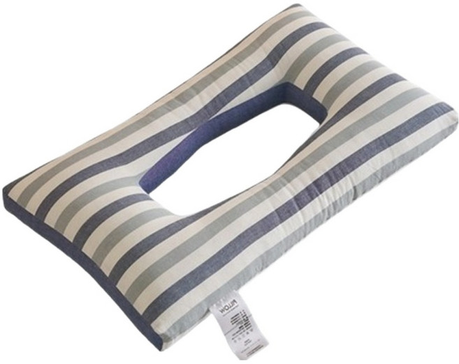 A220 옆으로 자는 귀눌림방지 구멍 베개, 블루, 1개