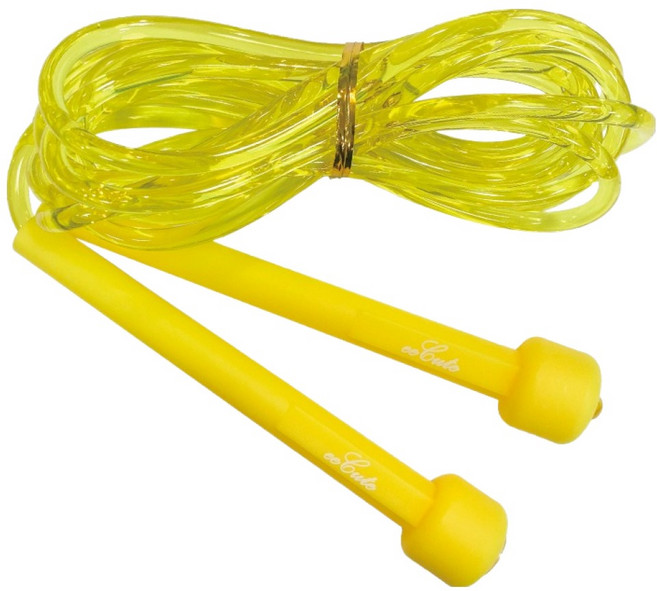 eeCute 酷壹壹 透明實心跳繩 國小專用, 黃色, 1條