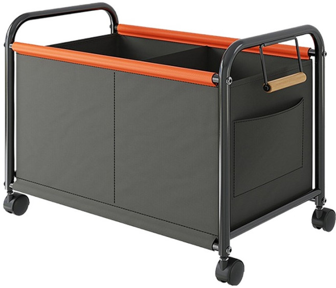 맙소샵 이륜 대용량 가정용 수납 트롤리 BRP342 대형, 블랙, 1단