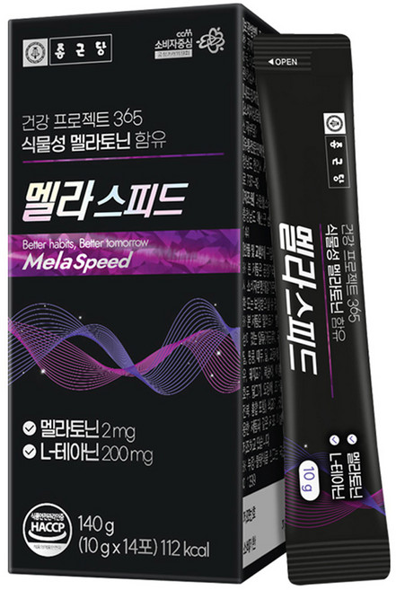 종근당 건강프로젝트 365 식물성 멜라토닌 함유 멜라스피드 14p, 140g, 1개