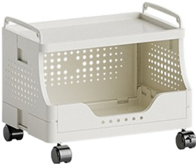 맙소샵 후면 막음 이동식 수납 트롤리 BRP343, 2단