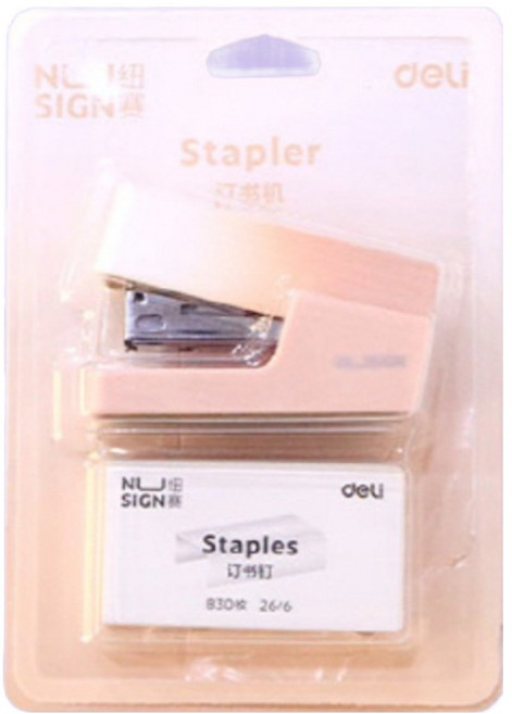 델리 그라데이션 컬러 미니 스테이플러 호치키스 세트, 핑크, 1세트
