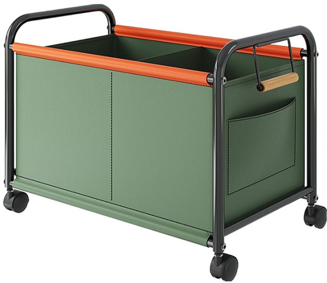 맙소샵 이륜 대용량 가정용 수납 트롤리 BRP342 대형, 그린, 1단