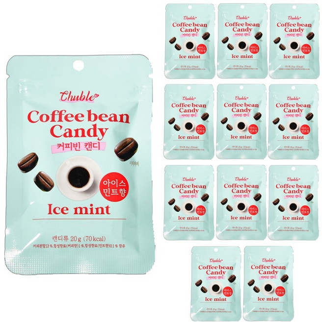 츄블 커피빈 캔디 아이스민트향, 20g, 12개