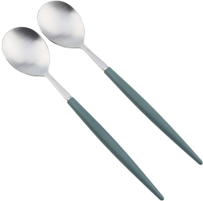 Bogen Allemande 緞面餐具湯匙, 2個, 單品, 橄欖綠