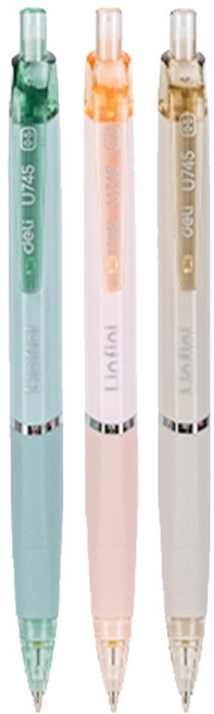 델리 파스텔컬러 샤프펜슬 학생용 샤프 세트, 3개, 0.5mm