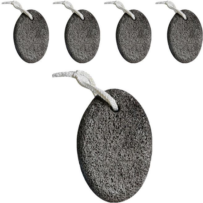 바롬몰 풋 스크럽 원형 화산석 블랙 6.5 x 9 x 3 cm, 1개입, 5개, 80g