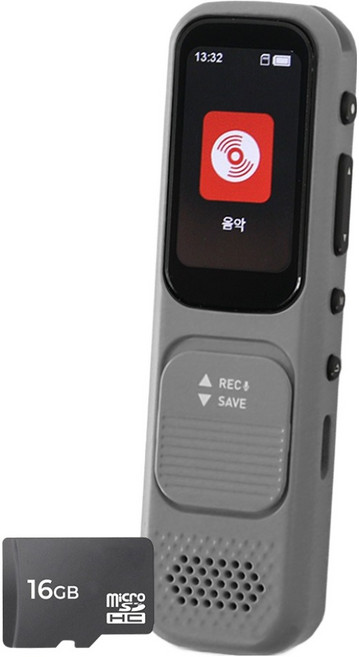 아이리버 스피커 음성녹음 구간반복 재생속도조절 마이크로SD 블루투스 MP3플레이어 16GB, T80, 그레이