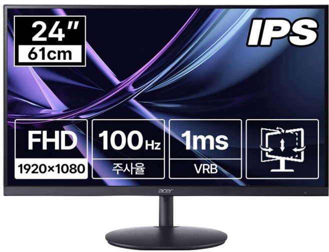 에이서 FHD 100Hz IPS 모니터, 60.4cm, SH242Y E Type C 65W