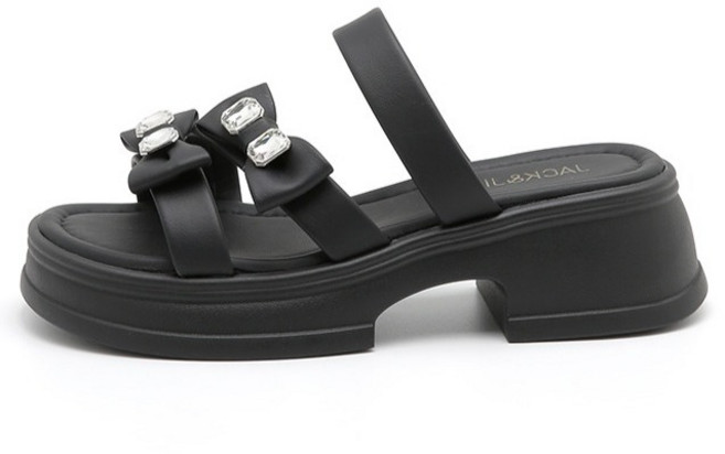 잭앤질 여성용 샤인리본 플랫폼 샌들 JB5325