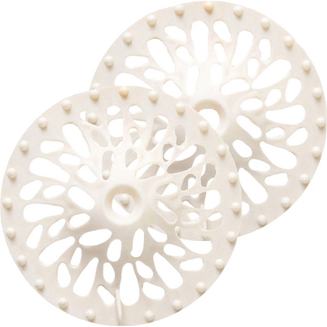 Axis 艾克思 衛浴地板水槽TPR圓形防堵塞濾髮蓋 2個 2組, 白色