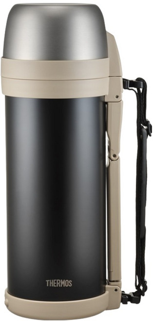 써모스 대용량 더블컵 보온병 FDH-2006K-BBG, 블랙베이지, 2L, 1개