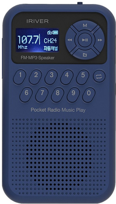 아이리버 휴대용 블루투스 라디오 스피커, IRS-C202BT, Navy