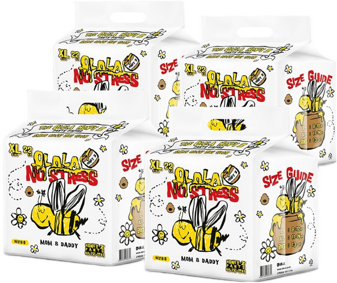 OLOLA 허니잠 팬티형 낮밤 기저귀 아동용, 특대형(XL), 88매