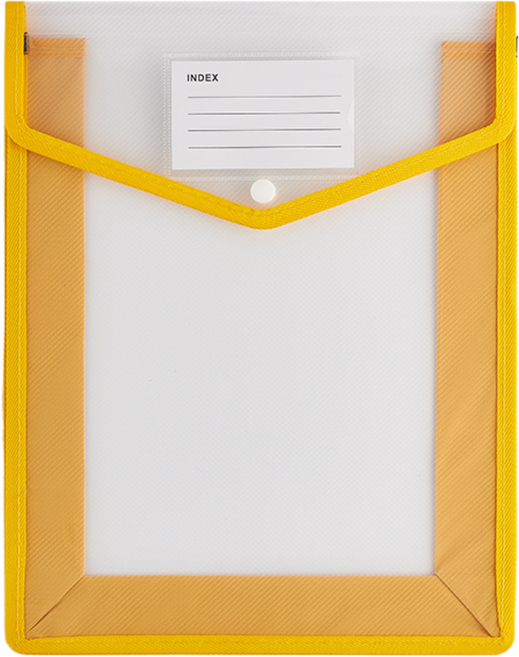 그리뉴얼 파스텔톤 똑딱이 서류 파일 케이스 A4, 엘로우, 1개