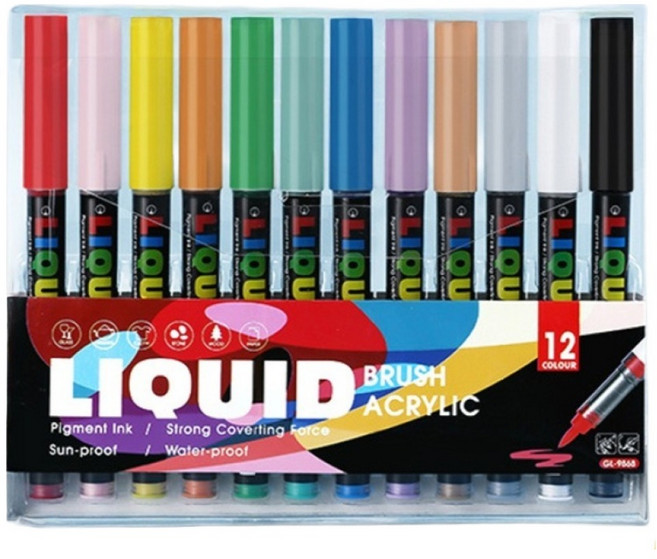 POSCA Smogle 粉彩粗細可調節水性壓克力麥克筆, 1個, 12色