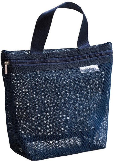 더자카 휴대용 물빠짐 욕실 메쉬 파우치, 네이비