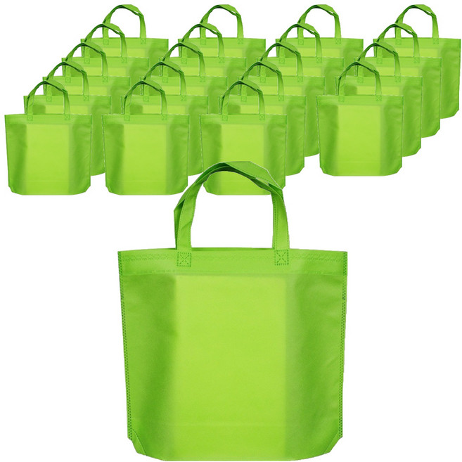 아이엔피 부직포 핸드 쇼핑백, 연두색, 20개