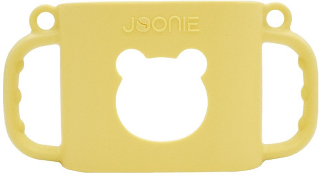 주니 유아용 자기주도 실리콘 손잡이 컵홀더, 옐로우, 1개