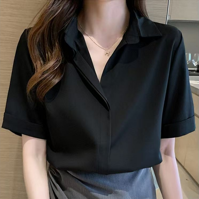 女神款女用簡潔端莊夏季襯衫